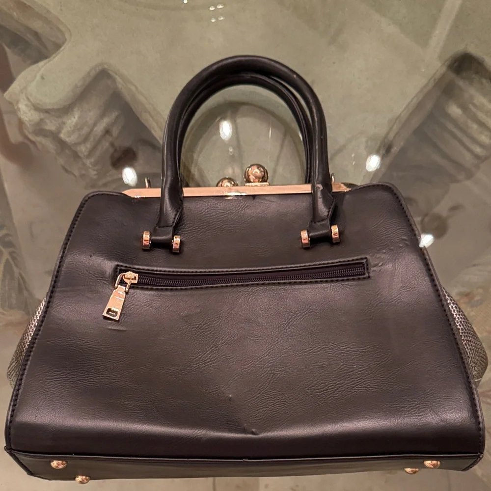 Chic Black Leather Satchel